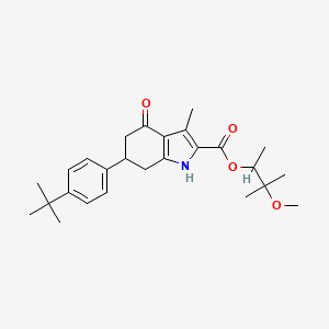 molecular formula C26H35NO4 B4573089 6-(4-叔丁基苯基)-3-甲基-4-氧代-4,5,6,7-四氢-1H-吲哚-2-羧酸2-甲氧基-1,2-二甲基丙酯 