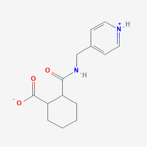 molecular formula C14H18N2O3 B457310 2-(Pyridin-1-ium-4-ylmethylcarbamoyl)cyclohexane-1-carboxylate 
