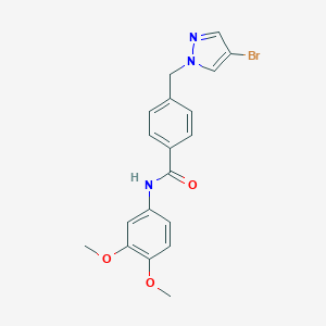 molecular formula C19H18BrN3O3 B457311 4-[(4-bromo-1H-pyrazol-1-yl)methyl]-N-(3,4-dimethoxyphenyl)benzamide 