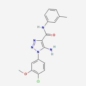 molecular formula C17H16ClN5O2 B4573151 5-amino-1-(4-chloro-3-methoxyphenyl)-N-(3-methylphenyl)-1H-1,2,3-triazole-4-carboxamide 