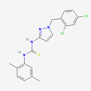 molecular formula C19H18Cl2N4S B4573153 N-[1-(2,4-二氯苄基)-1H-吡唑-3-基]-N'-(2,5-二甲苯基)硫脲 