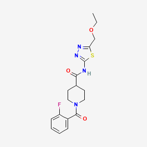 N-[5-(ethoxymethyl)-1,3,4-thiadiazol-2-yl]-1-(2-fluorobenzoyl)piperidine-4-carboxamide