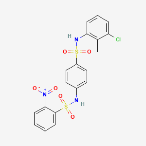 molecular formula C19H16ClN3O6S2 B4573167 N-(4-{[(3-氯-2-甲基苯基)氨基]磺酰}苯基)-2-硝基苯磺酰胺 