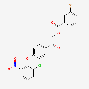 molecular formula C21H13BrClNO6 B4573176 2-[4-(2-chloro-6-nitrophenoxy)phenyl]-2-oxoethyl 3-bromobenzoate 