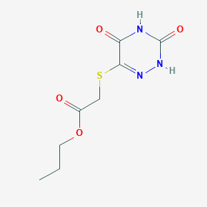 molecular formula C8H11N3O4S B4573184 丙基[(3,5-二氧代-2,3,4,5-四氢-1,2,4-三嗪-6-基)硫]乙酸酯 