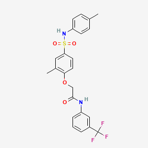 2-(2-methyl-4-{[(4-methylphenyl)amino]sulfonyl}phenoxy)-N-[3-(trifluoromethyl)phenyl]acetamide