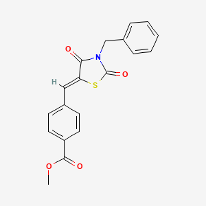 molecular formula C19H15NO4S B4573217 methyl 4-[(3-benzyl-2,4-dioxo-1,3-thiazolidin-5-ylidene)methyl]benzoate 