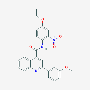 molecular formula C25H21N3O5 B457322 N-(4-ethoxy-2-nitrophenyl)-2-(3-methoxyphenyl)quinoline-4-carboxamide 