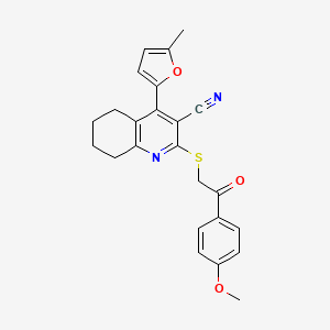 2-{[2-(4-Methoxyphenyl)-2-oxoethyl]sulfanyl}-4-(5-methylfuran-2-yl)-5,6,7,8-tetrahydroquinoline-3-carbonitrile