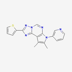 molecular formula C18H14N6S B4573221 8,9-DIMETHYL-7-(3-PYRIDYL)-2-(2-THIENYL)-7H-PYRROLO[3,2-E][1,2,4]TRIAZOLO[1,5-C]PYRIMIDINE 