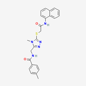 4-methyl-N-[(4-methyl-5-{[2-(naphthalen-1-ylamino)-2-oxoethyl]sulfanyl}-4H-1,2,4-triazol-3-yl)methyl]benzamide