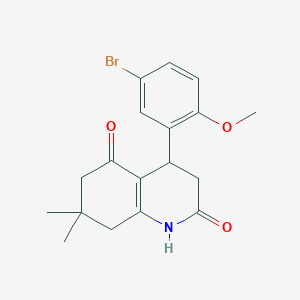 molecular formula C18H20BrNO3 B4573258 4-(5-BROMO-2-METHOXYPHENYL)-7,7-DIMETHYL-1,2,3,4,5,6,7,8-OCTAHYDROQUINOLINE-2,5-DIONE 