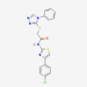 molecular formula C19H14ClN5OS2 B4573277 N-[4-(4-chlorophenyl)-1,3-thiazol-2-yl]-2-[(4-phenyl-4H-1,2,4-triazol-3-yl)sulfanyl]acetamide 