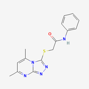 molecular formula C15H15N5OS B4573298 2-[(5,7-二甲基[1,2,4]三唑并[4,3-a]嘧啶-3-基)硫代]-N-苯基乙酰胺 