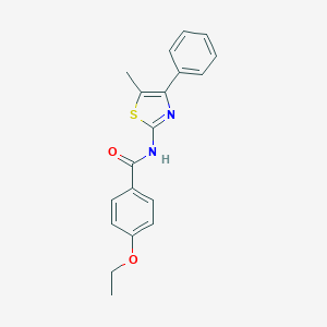 molecular formula C19H18N2O2S B457331 4-ethoxy-N-(5-methyl-4-phenyl-1,3-thiazol-2-yl)benzamide 