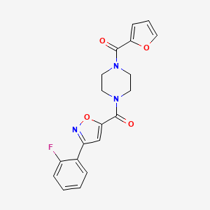 molecular formula C19H16FN3O4 B4573334 1-{[3-(2-氟苯基)-5-异恶唑基]羰基}-4-(2-呋喃基)哌嗪 