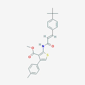 molecular formula C26H27NO3S B457334 Methyl 2-{[3-(4-tert-butylphenyl)acryloyl]amino}-4-(4-methylphenyl)-3-thiophenecarboxylate 