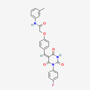 molecular formula C26H20FN3O5 B4573342 2-(4-{[1-(4-氟苯基)-2,4,6-三氧代四氢-5(2H)-嘧啶亚胺基]甲基}苯氧基)-N-(3-甲苯基)乙酰胺 