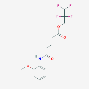 molecular formula C15H17F4NO4 B4573355 2,2,3,3-四氟丙基5-[(2-甲氧苯基)氨基]-5-氧代戊酸酯 CAS No. 5578-69-8