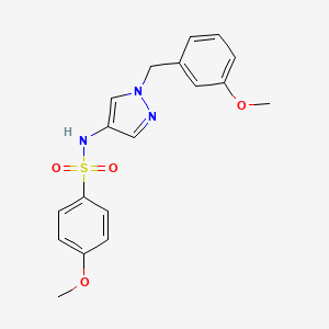 molecular formula C18H19N3O4S B4573375 4-METHOXY-N~1~-[1-(3-METHOXYBENZYL)-1H-PYRAZOL-4-YL]-1-BENZENESULFONAMIDE 