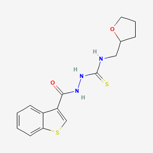 molecular formula C15H17N3O2S2 B4573410 2-(1-苯并噻吩-3-基羰基)-N-(四氢-2-呋喃基甲基)肼基甲硫代酰胺 