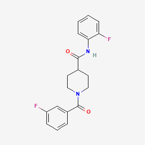 molecular formula C19H18F2N2O2 B4573420 1-(3-氟苯甲酰基)-N-(2-氟苯基)-4-哌啶甲酰胺 