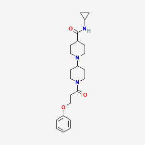 molecular formula C23H33N3O3 B4573429 N-环丙基-1'-(3-苯氧基丙酰基)-1,4'-联哌啶-4-甲酰胺 