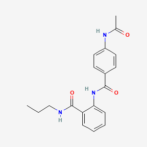 molecular formula C19H21N3O3 B4573430 2-{[4-(乙酰氨基)苯甲酰]氨基}-N-丙基苯甲酰胺 