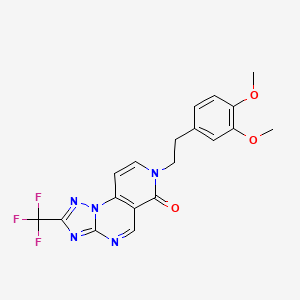 molecular formula C19H16F3N5O3 B4573444 7-[2-(3,4-dimethoxyphenyl)ethyl]-2-(trifluoromethyl)pyrido[3,4-e][1,2,4]triazolo[1,5-a]pyrimidin-6(7H)-one 