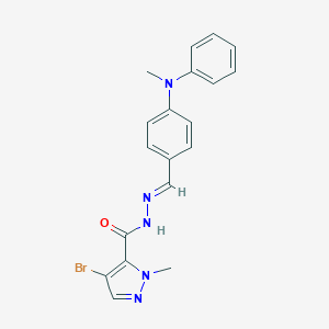 molecular formula C19H18BrN5O B457345 4-bromo-1-methyl-N'-[4-(methylanilino)benzylidene]-1H-pyrazole-5-carbohydrazide 