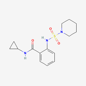 molecular formula C15H21N3O3S B4573483 N-环丙基-2-[(1-哌啶基磺酰基)氨基]苯甲酰胺 