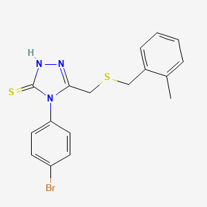 molecular formula C17H16BrN3S2 B4573497 4-(4-溴苯基)-5-{[(2-甲基苄基)硫]甲基}-4H-1,2,4-三唑-3-硫醇 