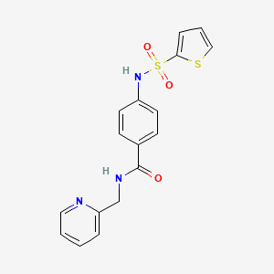 molecular formula C17H15N3O3S2 B4573512 N-(2-pyridinylmethyl)-4-[(2-thienylsulfonyl)amino]benzamide 