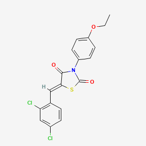 molecular formula C18H13Cl2NO3S B4573513 5-(2,4-二氯苄亚叉)-3-(4-乙氧苯基)-1,3-噻唑烷-2,4-二酮 