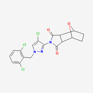 4-[4-chloro-1-(2,6-dichlorobenzyl)-1H-pyrazol-3-yl]-10-oxa-4-azatricyclo[5.2.1.0~2,6~]decane-3,5-dione