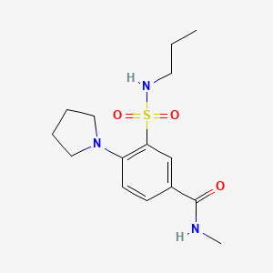 molecular formula C15H23N3O3S B4573529 N-甲基-3-[(丙氨基)磺酰基]-4-(1-吡咯烷基)苯甲酰胺 