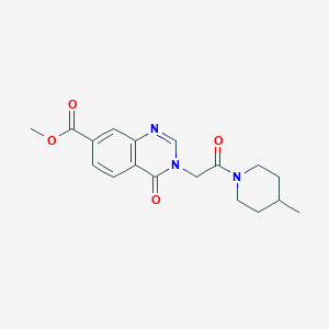 molecular formula C18H21N3O4 B4573541 Methyl 3-[2-(4-methylpiperidin-1-yl)-2-oxoethyl]-4-oxo-3,4-dihydroquinazoline-7-carboxylate 