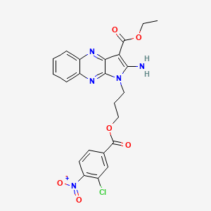 molecular formula C23H20ClN5O6 B4573553 2-氨基-1-{3-[(3-氯-4-硝基苯甲酰)氧基]丙基}-1H-吡咯并[2,3-b]喹喔啉-3-羧酸乙酯 