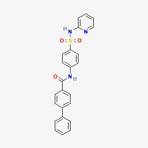 molecular formula C24H19N3O3S B4573559 N-{4-[(2-pyridinylamino)sulfonyl]phenyl}-4-biphenylcarboxamide 