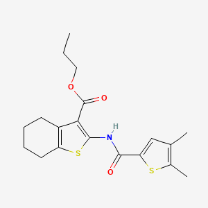 molecular formula C19H23NO3S2 B4573567 丙基2-{[(4,5-二甲基-2-噻吩基)羰基]氨基}-4,5,6,7-四氢-1-苯并噻吩-3-羧酸酯 