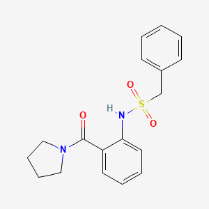 molecular formula C18H20N2O3S B4573577 1-苯基-N-[2-(1-吡咯烷基羰基)苯基]甲磺酰胺 