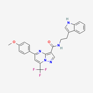 molecular formula C25H20F3N5O2 B4573584 N-[2-(1H-吲哚-3-基)乙基]-5-(4-甲氧苯基)-7-(三氟甲基)吡唑并[1,5-a]嘧啶-3-甲酰胺 