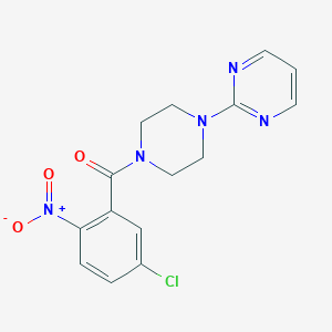 molecular formula C15H14ClN5O3 B457359 2-(4-{5-Chloro-2-nitrobenzoyl}-1-piperazinyl)pyrimidine 