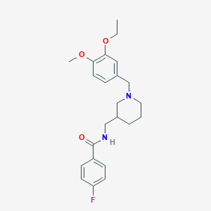 molecular formula C23H29FN2O3 B4573634 N-{[1-(3-乙氧基-4-甲氧基苄基)-3-哌啶基]甲基}-4-氟苯甲酰胺 