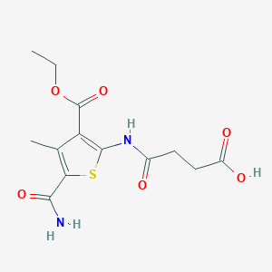 3-{[5-CARBAMOYL-3-(ETHOXYCARBONYL)-4-METHYLTHIOPHEN-2-YL]CARBAMOYL}PROPANOIC ACID