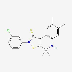 molecular formula C20H19ClN2S2 B4573677 2-(3-CHLOROPHENYL)-4,4,7,8-TETRAMETHYL-1H,2H,4H,5H-[1,2]THIAZOLO[5,4-C]QUINOLINE-1-THIONE 