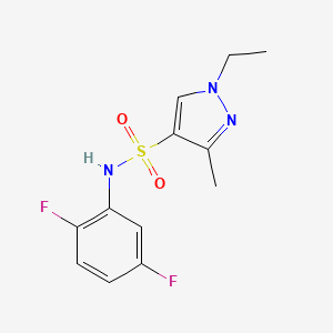 molecular formula C12H13F2N3O2S B4573695 N-(2,5-二氟苯基)-1-乙基-3-甲基-1H-吡唑-4-磺酰胺 