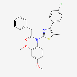 molecular formula C26H23ClN2O3S B4573707 N-[4-(4-氯苯基)-5-甲基-1,3-噻唑-2-基]-N-(2,4-二甲氧基苯基)-2-苯基乙酰胺 