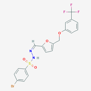 molecular formula C19H14BrF3N2O4S B457371 4-bromo-N'-[(5-{[3-(trifluoromethyl)phenoxy]methyl}-2-furyl)methylene]benzenesulfonohydrazide 