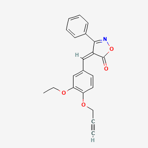 molecular formula C21H17NO4 B4573711 4-[3-乙氧基-4-(2-炔-1-氧基)苄叉]-3-苯基-5(4H)-异噁唑啉酮 